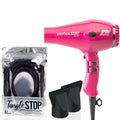 Parlux 3200 Plus Fuchsia Hair Dryer and M Hair Designs Tangle Stop Cord Cover Detangler Dark (Bundle - 2 Items)