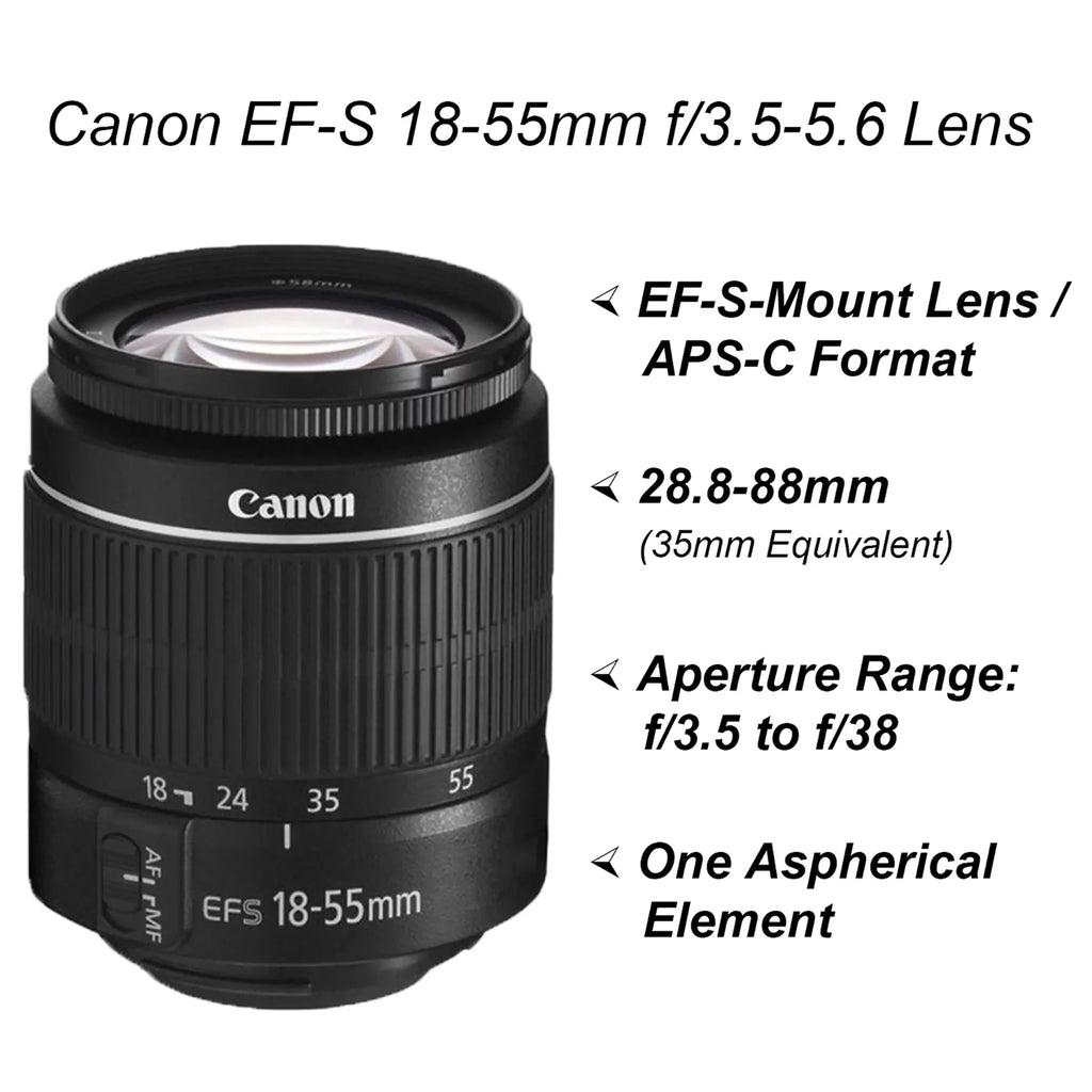 EOS Rebel T100 / 4000D DSLR Camera with 18-55mm Lens, SanDisk 128GB Memory, Tripod, Backpack and ZeeTech Bundle