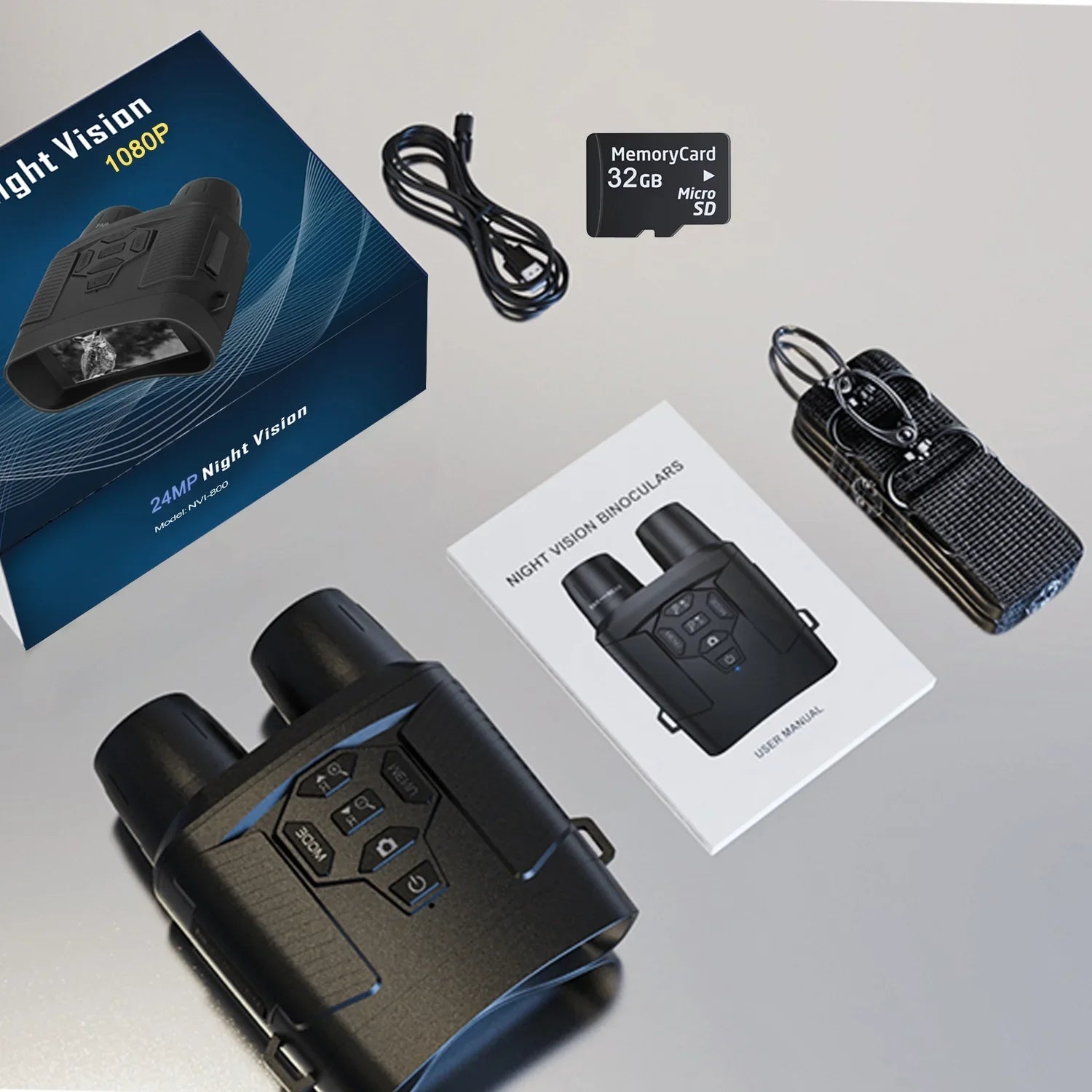 SuntekCam Night Vision Goggles Night Vision Binoculars with 32GB SD Card 24MP/1080P 6x Zoom Suitable for Hunting at Night and Taking Pictures and Videos NVI-800