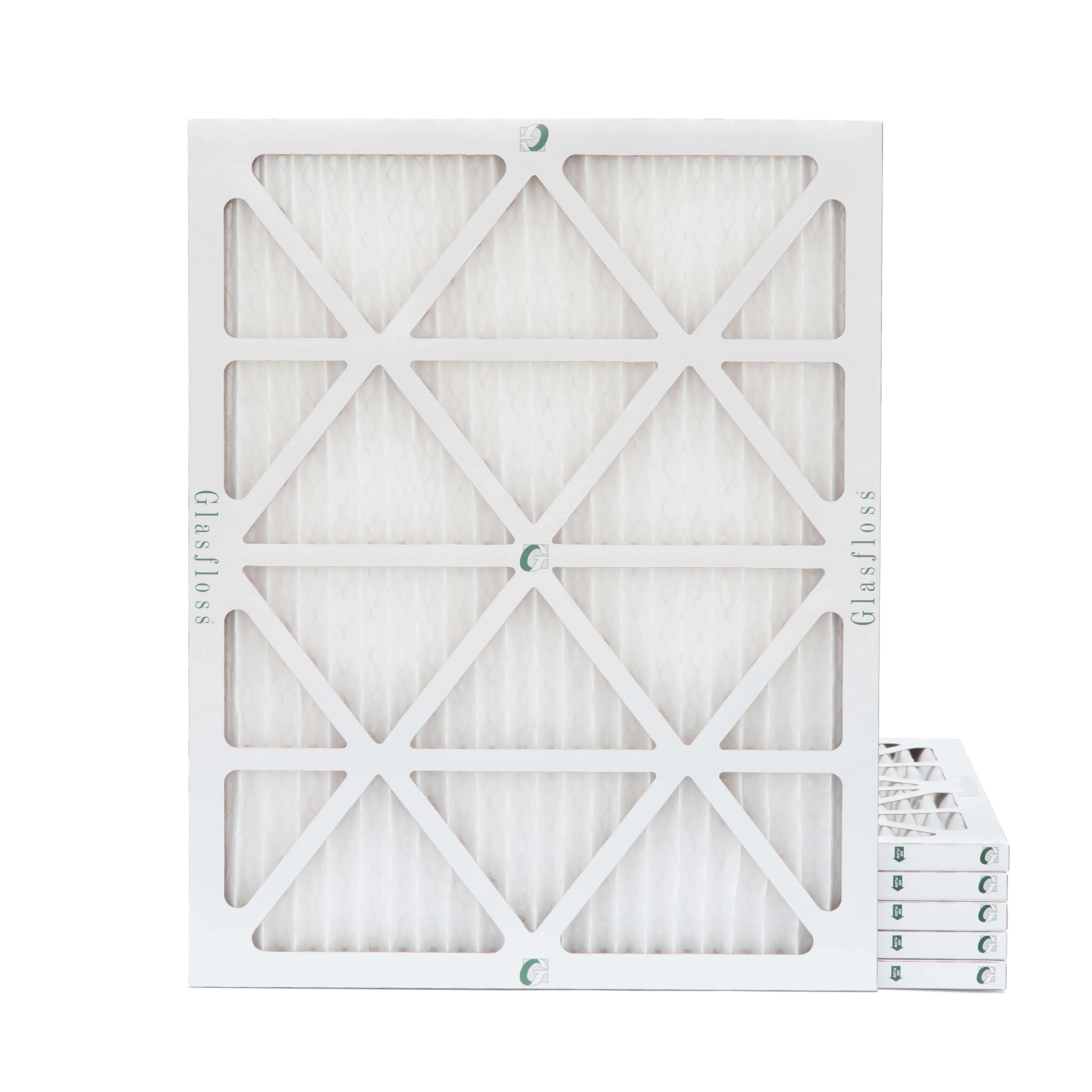 6 Pack of 15x20x1 MERV 13 Pleated Air Filters by Glasfloss. Actual Size: 14-1/2 x 19-1/2 x 7/8