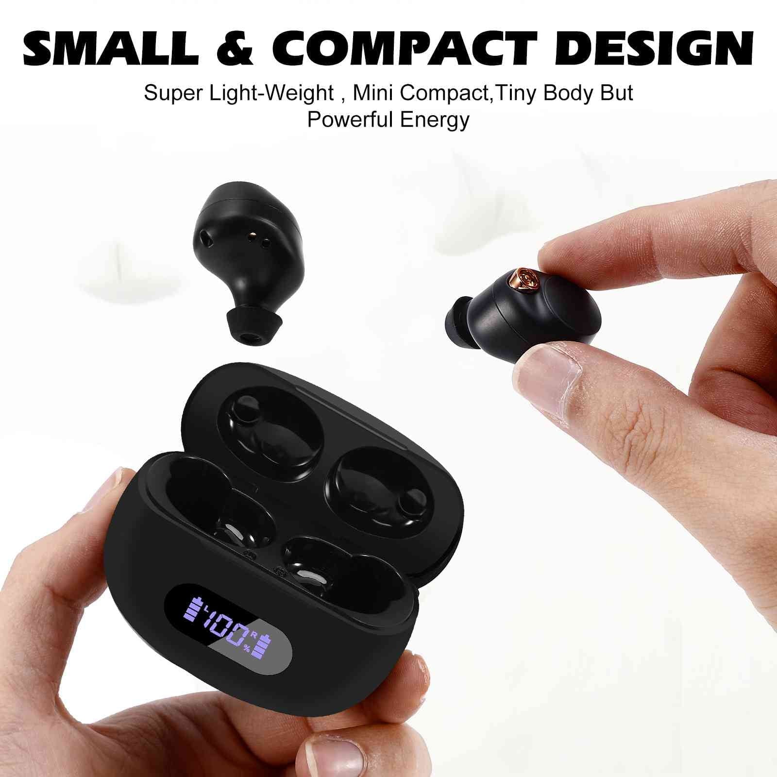 UrbanX True Wireless Bluetooth Earbuds + Charging Case, Ebony Dual Connect, IPX5 Water Resistance, Bluetooth 5.2 Connection, Balanced, Bass Boost Compatible with Tab V7