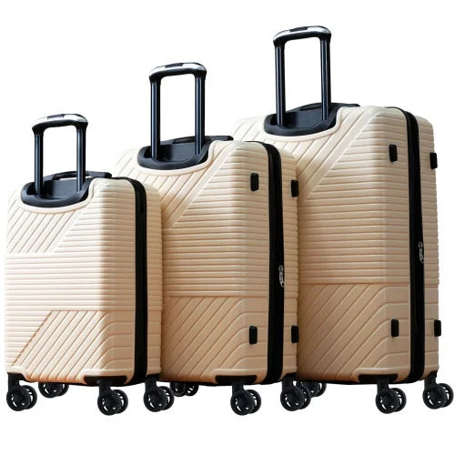 Zateety Hardshell Luggage Sets 3 Piece double spinner 8 wheels Suitcase with TSA Lock Mass 20''24''28''