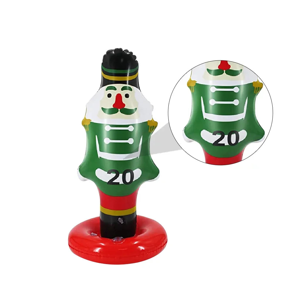 NUOLUX Christmas Nutcrackers Ring Toss Christmas Party Games Toys Inflatable Ring Toss