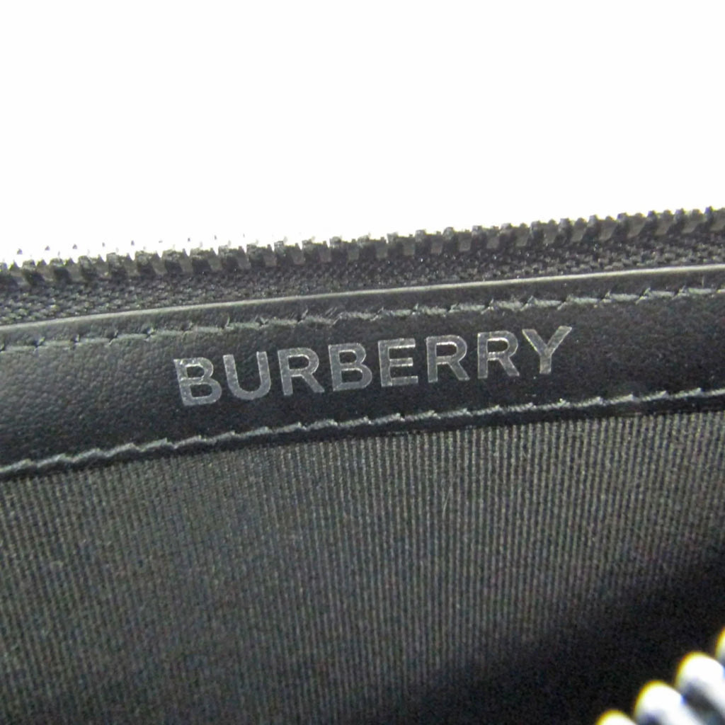 Pre-Owned Burberry Coin Case 8051832 Leather Card Case Ebony (Good)