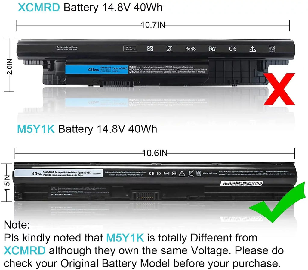 NATNO New M5Y1K Battery for Inspiron 3451 3551 5558 5758 Inspiron 14 15 3000 Vostro 3458 3558 Series[14.8V 2800mah]