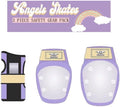 Angels Skates Knee Pads Elbow Pads Wrist Guards - 6-Piece Safety Gear Pack - Protective Gears for Roller Skates BMX - Kids Youth Adult Women - Purple - Large