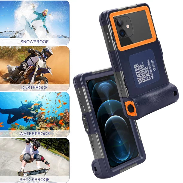 UrbanX Professional [15m/50ft] Swimming Diving Surfing Snorkeling Photo Video Waterproof Protective Case Underwater Housing for Galaxy M21s And all Phones Up to 6.9 Inch LCD with Lanyard