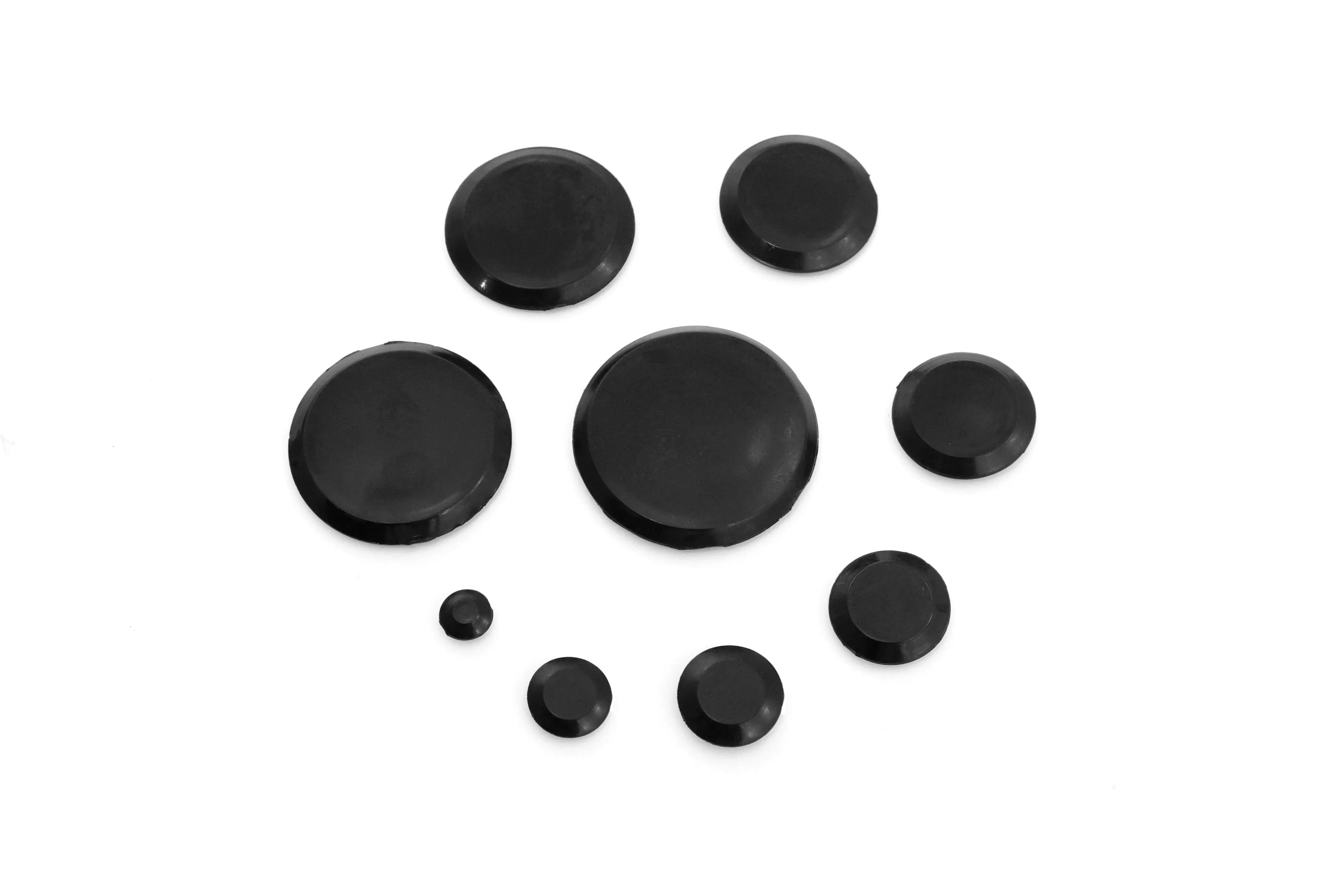 Red Hound Auto 1000 Piece Flush Mount Ebony Hole Plug Assortment for Auto Body and Sheet Metal Assorted Sizes for 1/4, 3/8, 1/2, 3/4, 1, 1-1/4, 1-1/2, 1-3/4 and 2 Inch Holes
