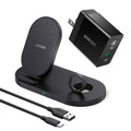 Anker Wireless Charging Station with QC Charger, PowerWave Sense 2-in-1 Stand with Watch Charging Holder for Watch SE/6/5/4/3/2/1, iPhone SE 2020, 11, 11 Pro (Watch Charging Cable Not Included)