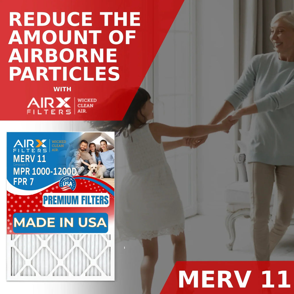 20x24x1 Air Filter MERV 11 Comparable to MPR 1000, MPR 1200 & FPR 7 Electrostatic Pleated Air Conditioner Filter 4 Pack HVAC Premium USA Made 20x24x1 Furnace Filters by AIRX FILTERS WICKED CLEAN AIR.
