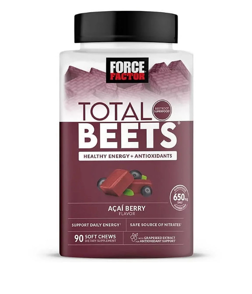 Force Factor Total Beets, Beet Root Superfood Soft Chews, Acai Berry (90 ct.)