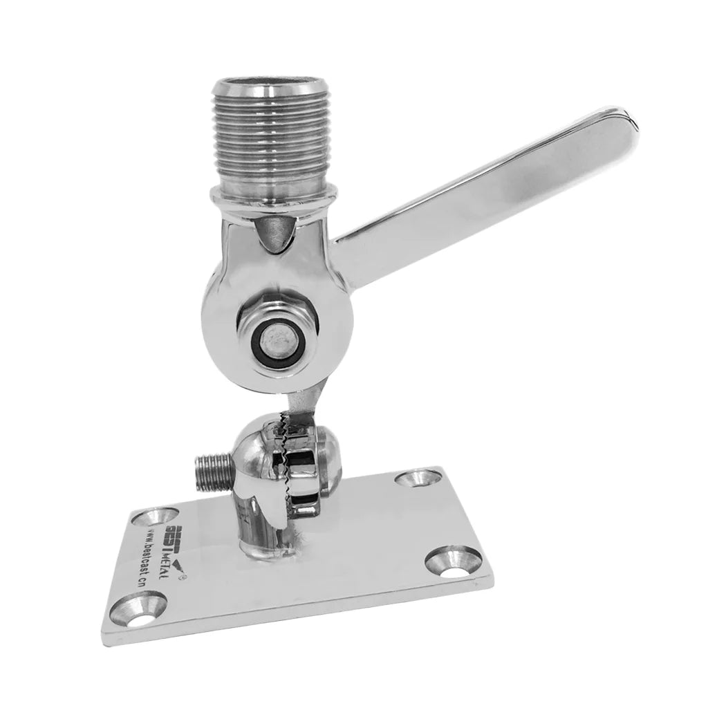 Stainless Steel Marine Radio VHF Adjustable Ratchet Base Mount for Inflatable Boat Kayak Dinghy
