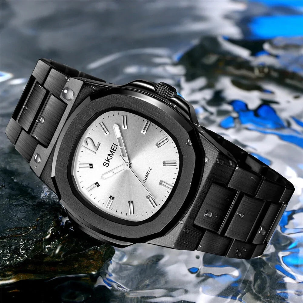 Men Quartz Watch Luxury Gold Steel Male Wristwatch For Business Gift