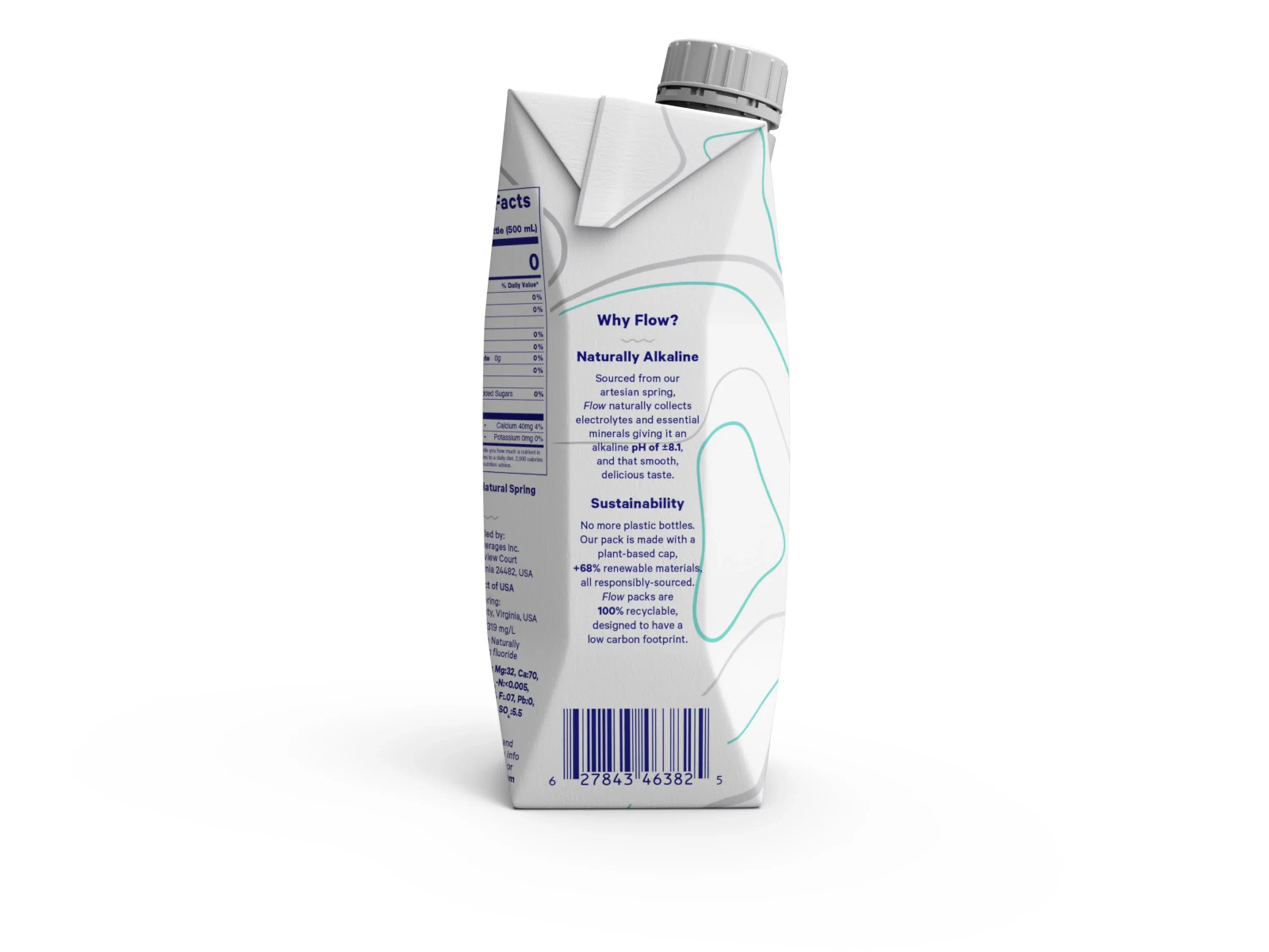 Flow Alkaline Spring Water- 100% Natural Alkaline Spring Water, 16.9 fl oz, 12 Pack Bottles