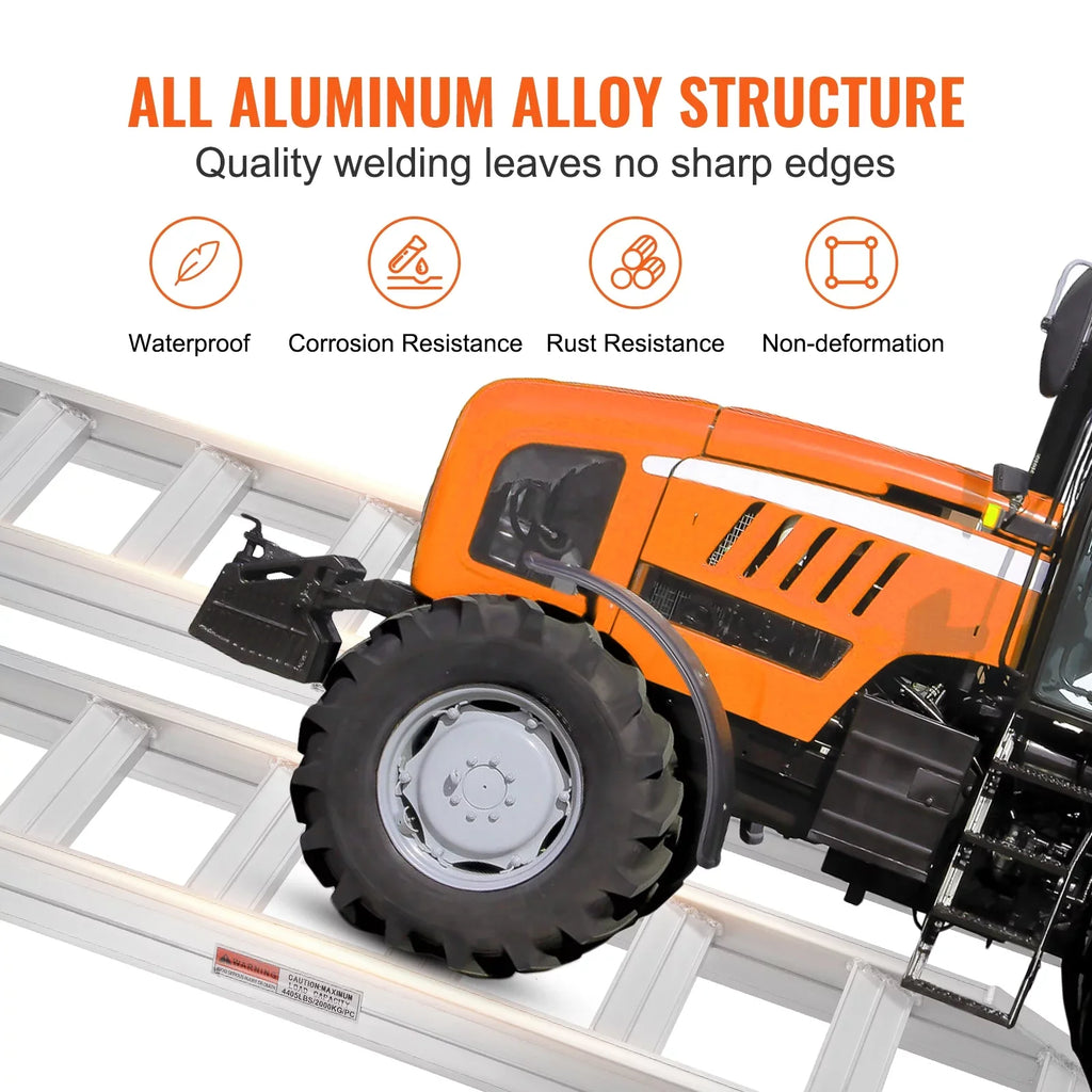BENTISM Aluminum Truck Loading Ramps 8810 lb/4 Ton 72" x 15" Durable Flat Ends Non-slip Portable Truck Ramps for Tractors ATVs UTVs Motorcycles Vehicle