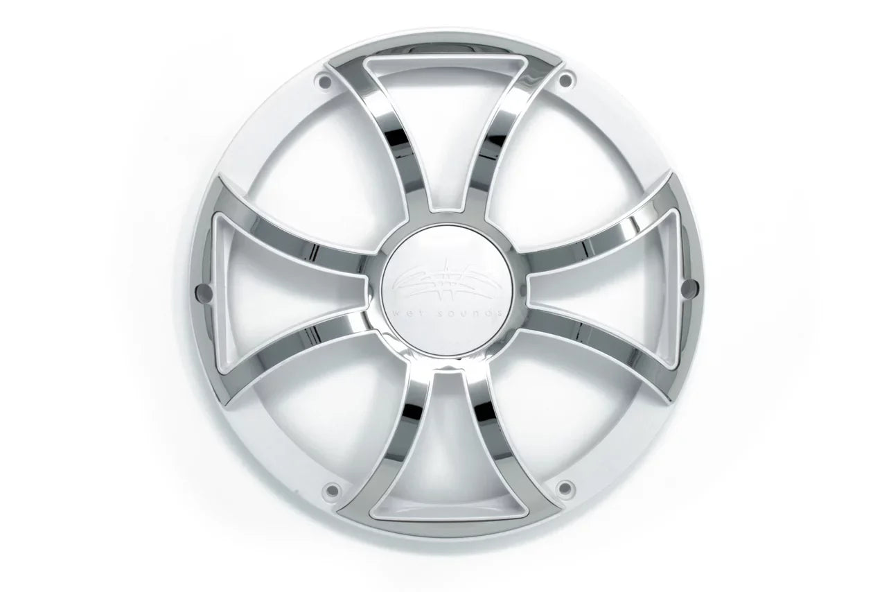 Wet Sounds REVO 10 XS-W-SS GRILL White w/ Stainless XS Open Style Grill for the REVO 10 Inch Marine Subwoofer