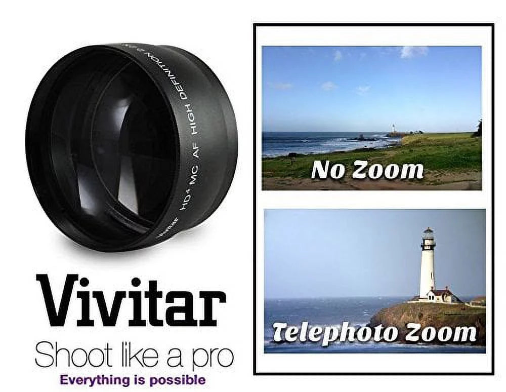 Hi-Def Telephoto & Wide Angle Lens Set For Lumix DMC-G7 DMC-G7K (46mm Compatible)