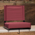 Flash Furniture Grandstand Comfort Seats by Flash - 500 lb. Rated Load Stadium Chair with Handle & Ultra-Padded Seat, Maroon