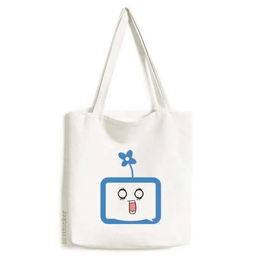 Clover Surprised Small TV Happy Original Tote Canvas Bag Shopping Satchel Casual Handbag