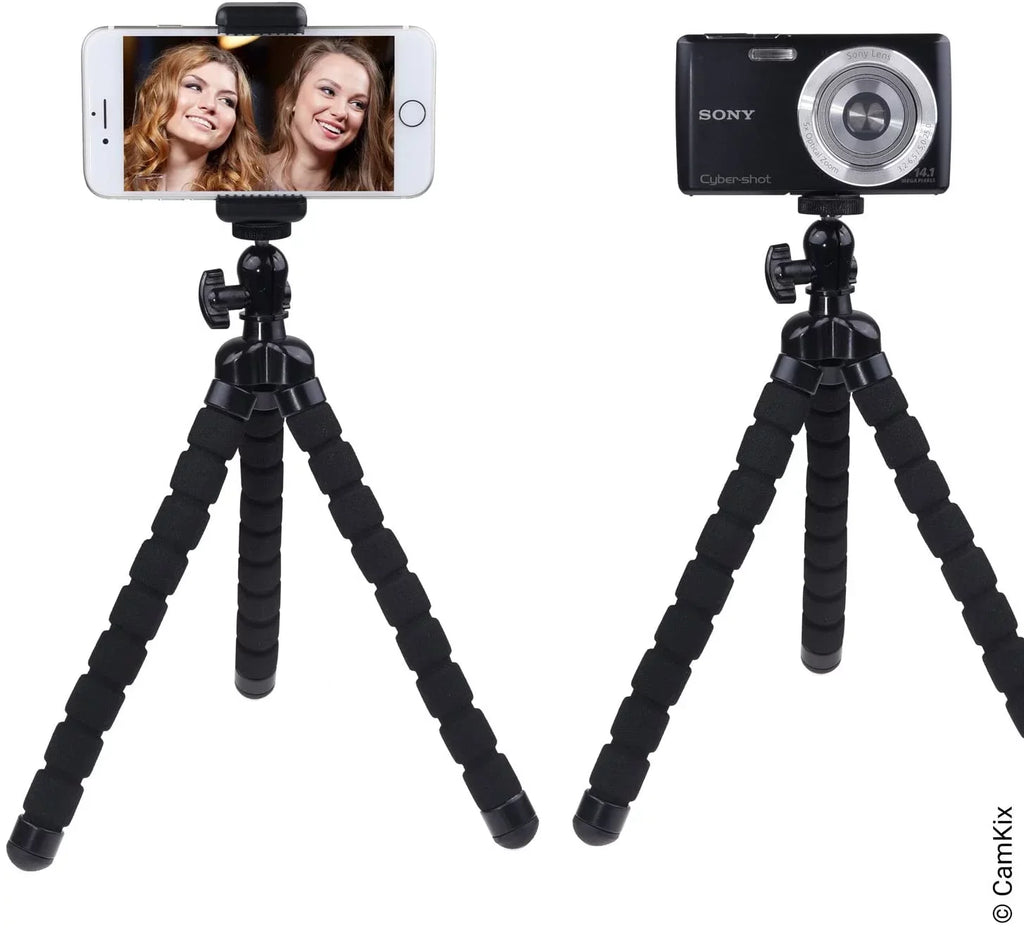 Flexible Cell Phone Tripod and Bluetooth Remote Control Camera Shutter - for iPhone, Galaxy and Many More -