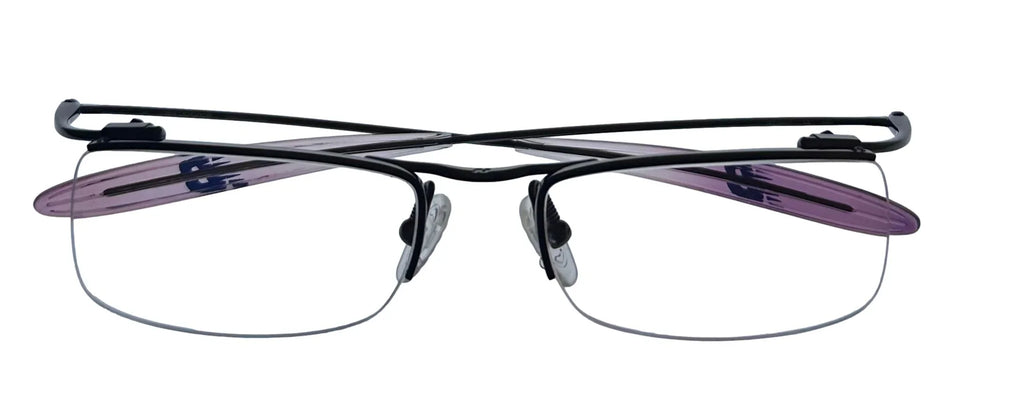 New Balance Mens Eyeglass Rectangle Rimless Metal NB 356 3 Gunmetal. 53mm