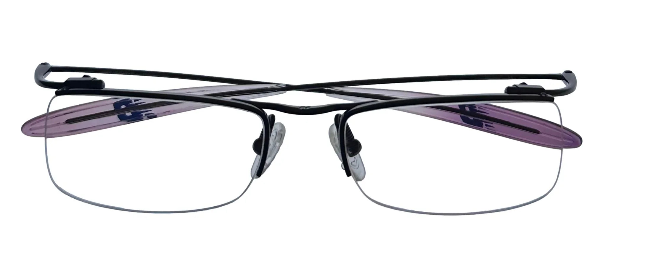 New Balance Mens Eyeglass Rectangle Rimless Metal NB 356 3 Gunmetal. 53mm
