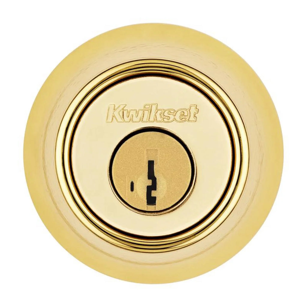 Kwikset 660 3 SMT CP RCAL RCS K6 Security Single-Cylinder Deadbolt, Polished Brass - Quantity 1