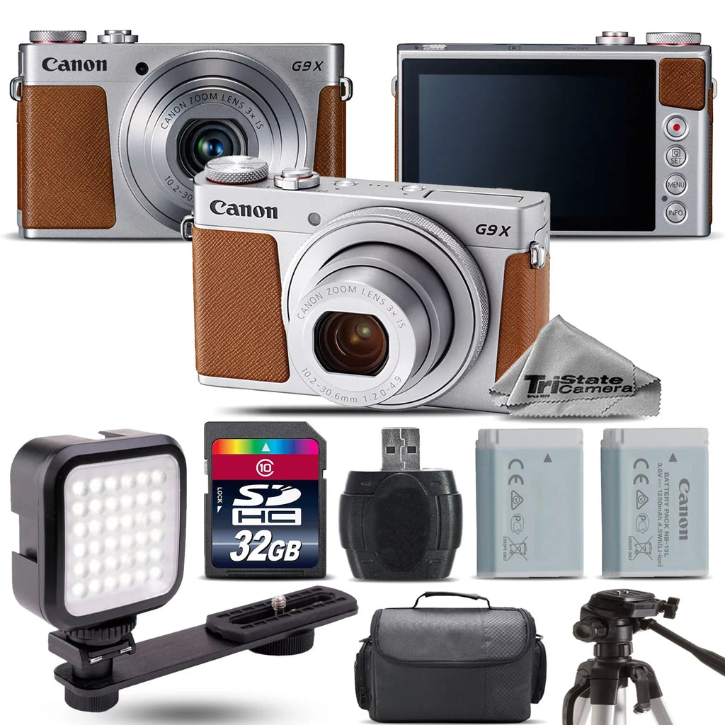 PowerShot G9 X Mark II Digital 20.1MP Camera + EXT BAT + LED - 32GB Kit