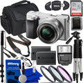Alpha a6400 Mirrorless Digital Camera (Silver) with 16-50mm Lens & 17pc Must Have Accessory Bundle. Includes: 64GB Memory Card, 1x Seller Replacement Battery, Digital Slave Flash, & More.