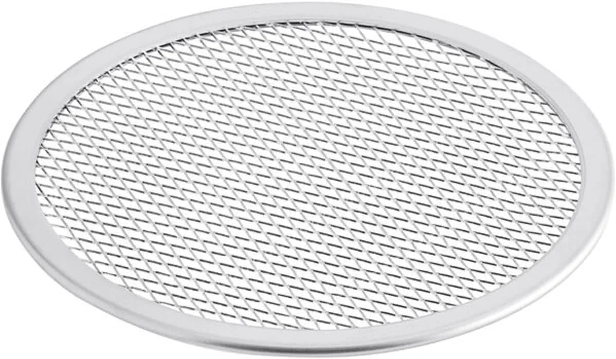 TrueCraftware- Set of 2 Aluminum 15” Pizza Baking Screen Seamless Rim- Bakeware Pizza Screen Round Pizza Pan Tray Round Baking Tray for Home Kitchen Pizzeria & Restaurants