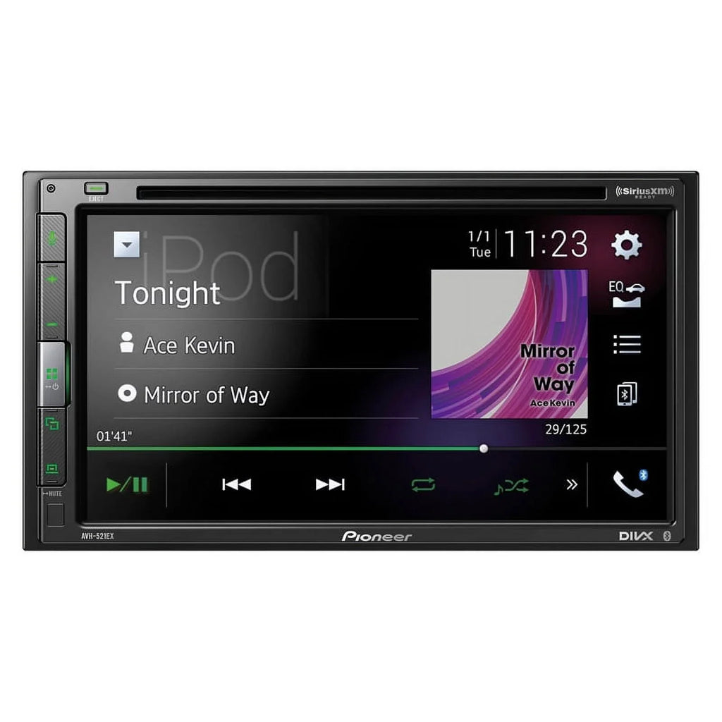 Pioneer AVH-521EX - Multimedia DVD Receiver with 6.8” WVGA Display, Built-in Bluetooth®, SiriusXM-Ready™, Remote Control Included and two camera inputs