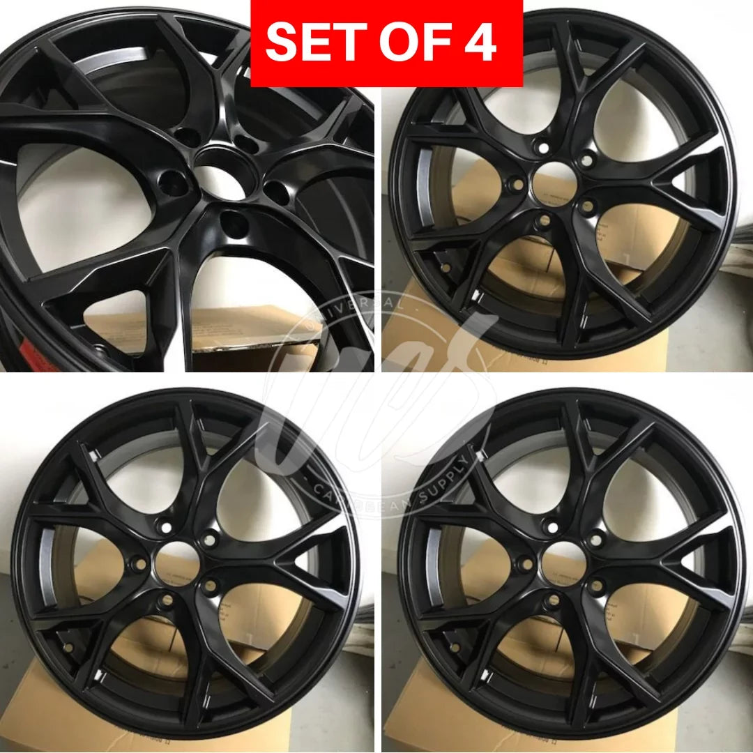 NEW 17 inch x 7.5 Alloy Wheels Rims Compatible with Honda Civic 5 lug Satin Jet +42 offset Set of 4