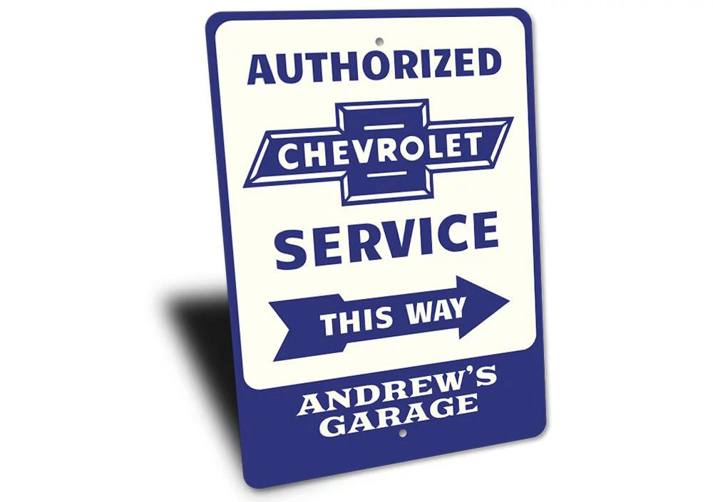 Chevrolet Service Novelty Decor, Metal Wall Sign - 10x14 Inches