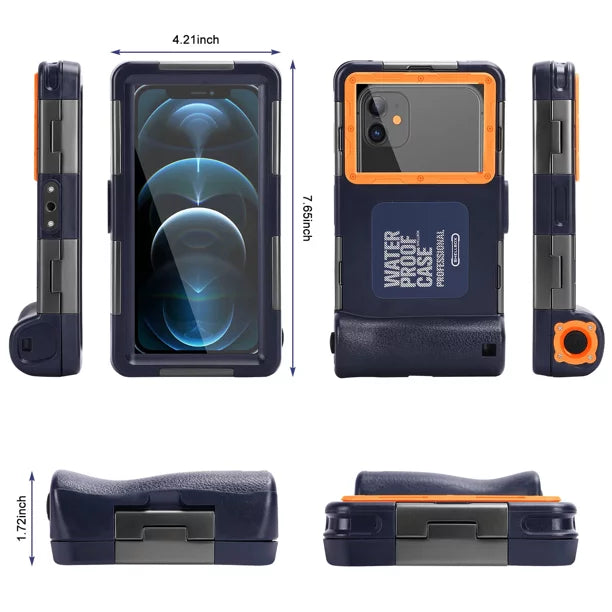 UrbanX Professional [15m/50ft] Swimming Diving Surfing Snorkeling Photo Video Waterproof Protective Case Underwater Housing for Galaxy M21s And all Phones Up to 6.9 Inch LCD with Lanyard
