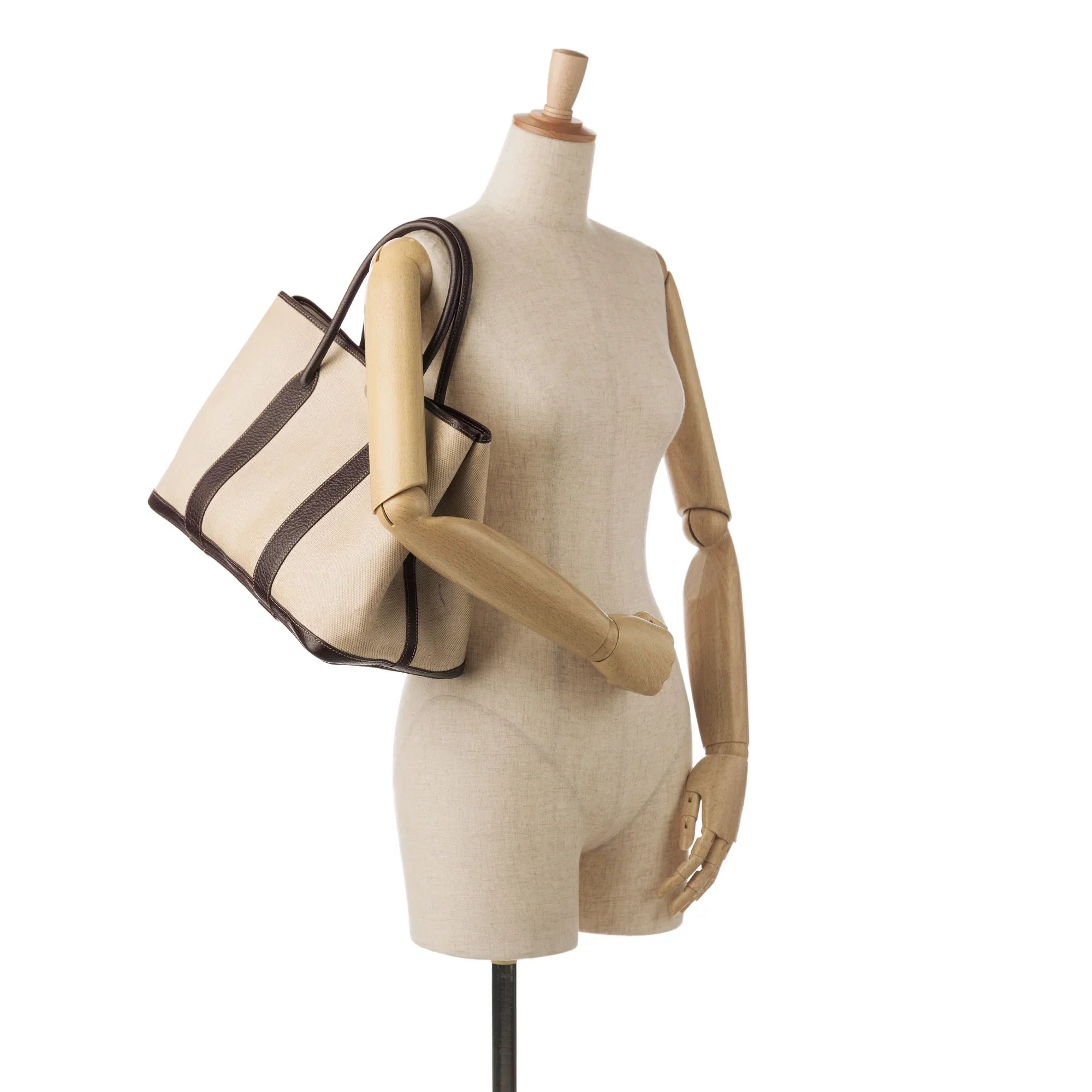 Pre-Owned Authenticated Hermès Toile Garden Party 36 Canvas Fabric Brown Tote Bag Unisex (Good)