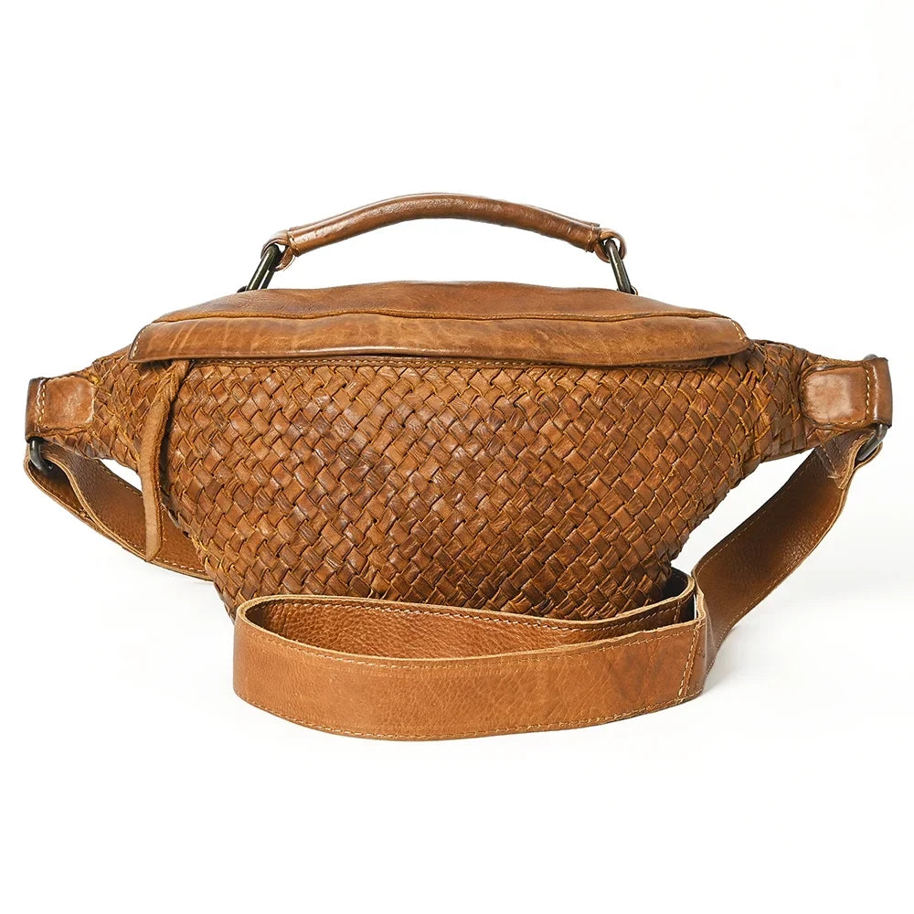 NM Never Mind Nmbgm148A Fanny Pack Vintage Handmade Genuine Cowhide Leather Women Bag Western Handbag Purse