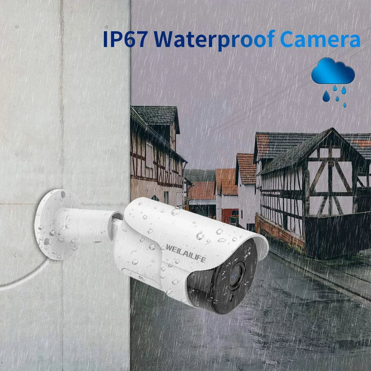 {5.0MP Two Way Audio} PoE Security Camera System, 8pcs Wired IP Cameras 8 Channel NVR Recorder with 4TB HDD for Outdoor/Indoor Use