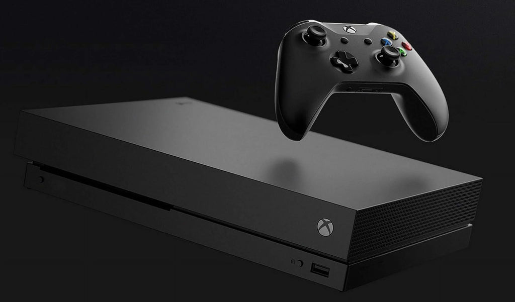 Xbox One X 1TB Jet Gaming Console With 2 Controller + G9 Earbuds With Microphone BOLT AXTION Bundle Used