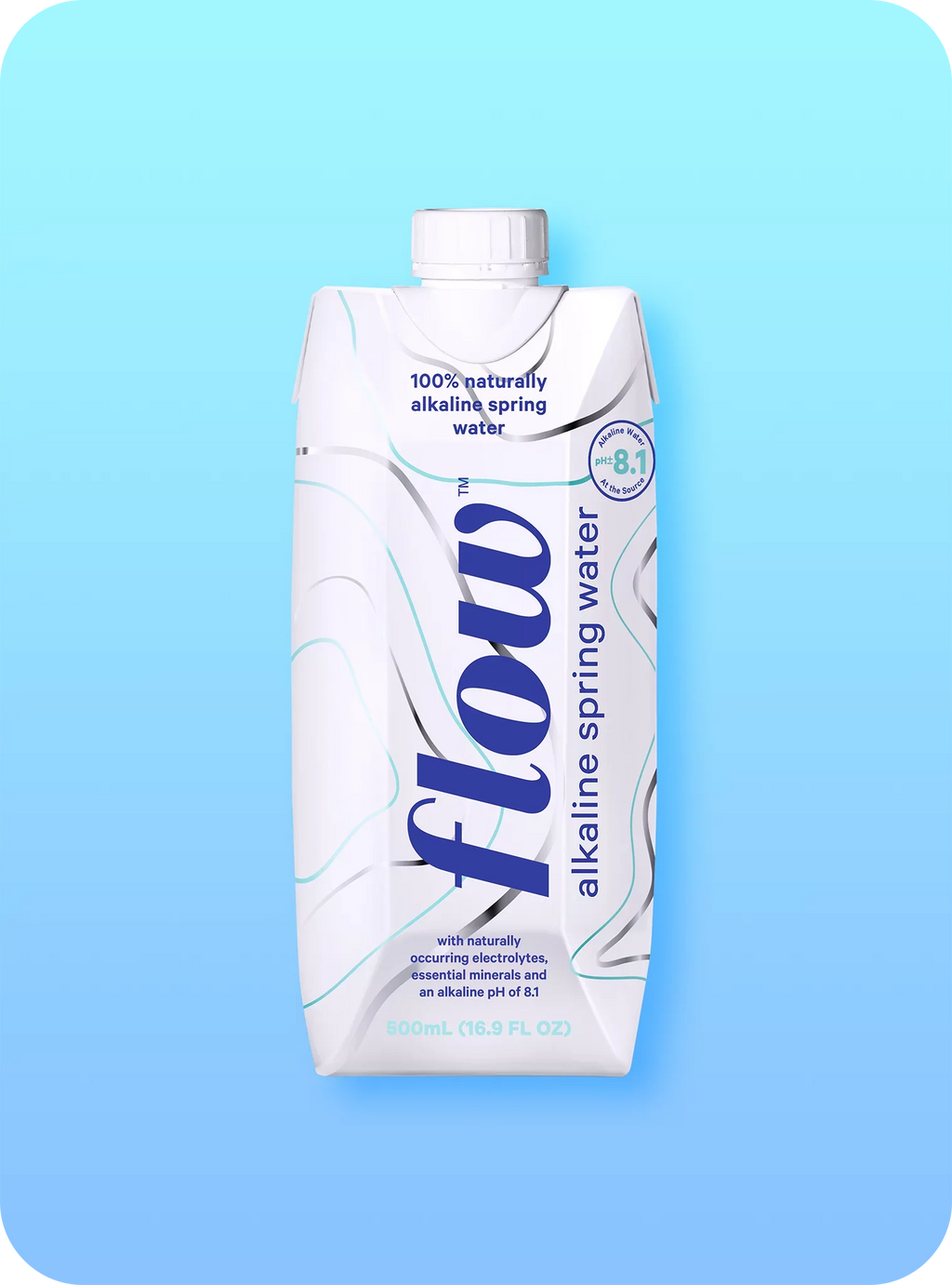 Flow Alkaline Spring Water- 100% Natural Alkaline Spring Water, 16.9 fl oz, 12 Pack Bottles
