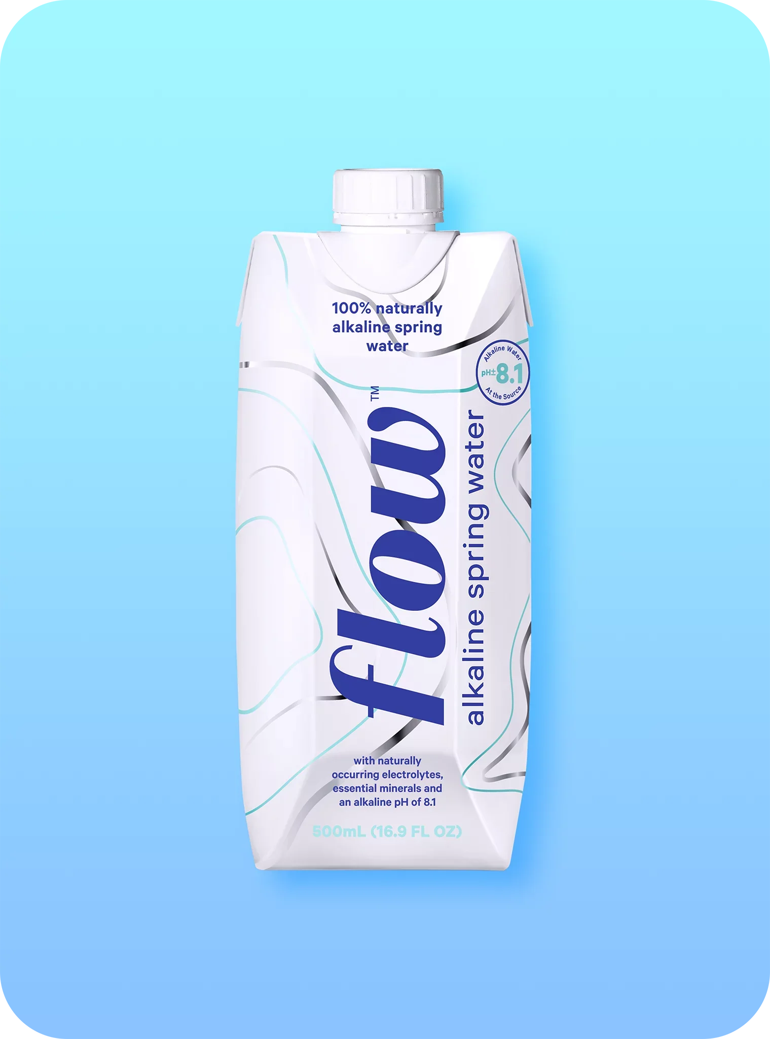 Flow Alkaline Spring Water- 100% Natural Alkaline Spring Water, 16.9 fl oz, 12 Pack Bottles