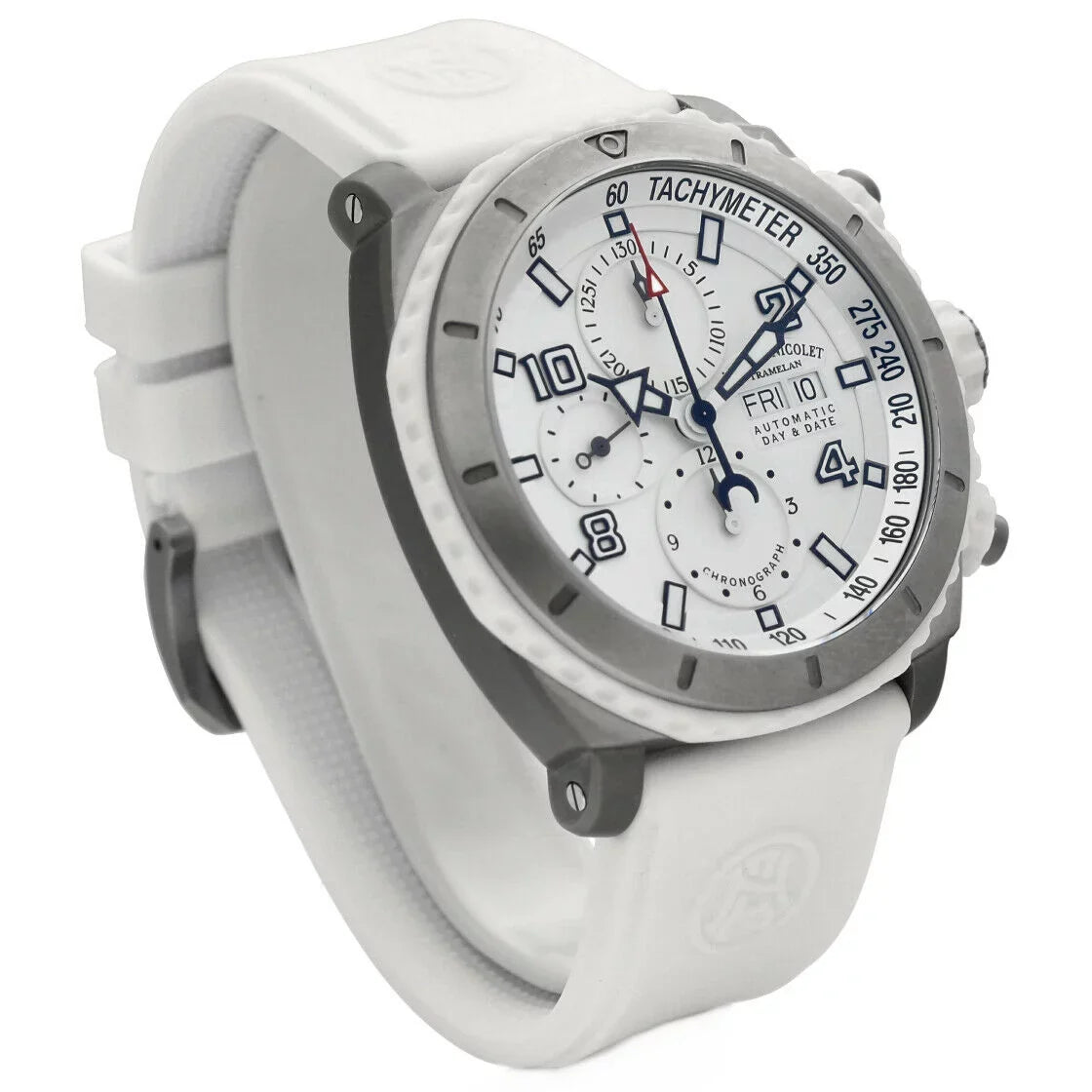 Armand Nicolet T616B-AG-9610B Stainless Steel Ivory Rubber Automatic Men's Watch