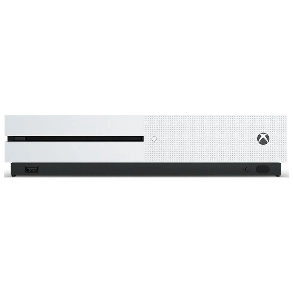 Pre-Owned Xbox One S 1TB with 2 Controller, 4K Ultra HD White with BOLT AXTION Cleaning Kit Headset Bundle (Refurbished: Like New)