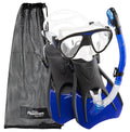 Phantom Aquatics Speed Sport Mask Fin Snorkel Set Adult, Aqua - Small/Medium/Size 4.5 to 8.5
