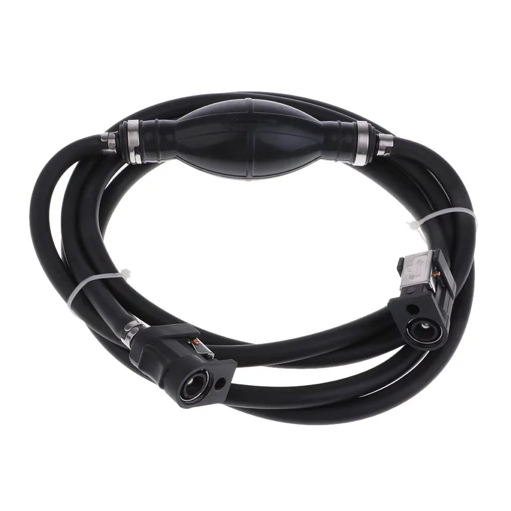 Boat Motor Fuel Line Hose with Connector And Primer Bulb Outboard Motors - Ebony 6.5x11mm