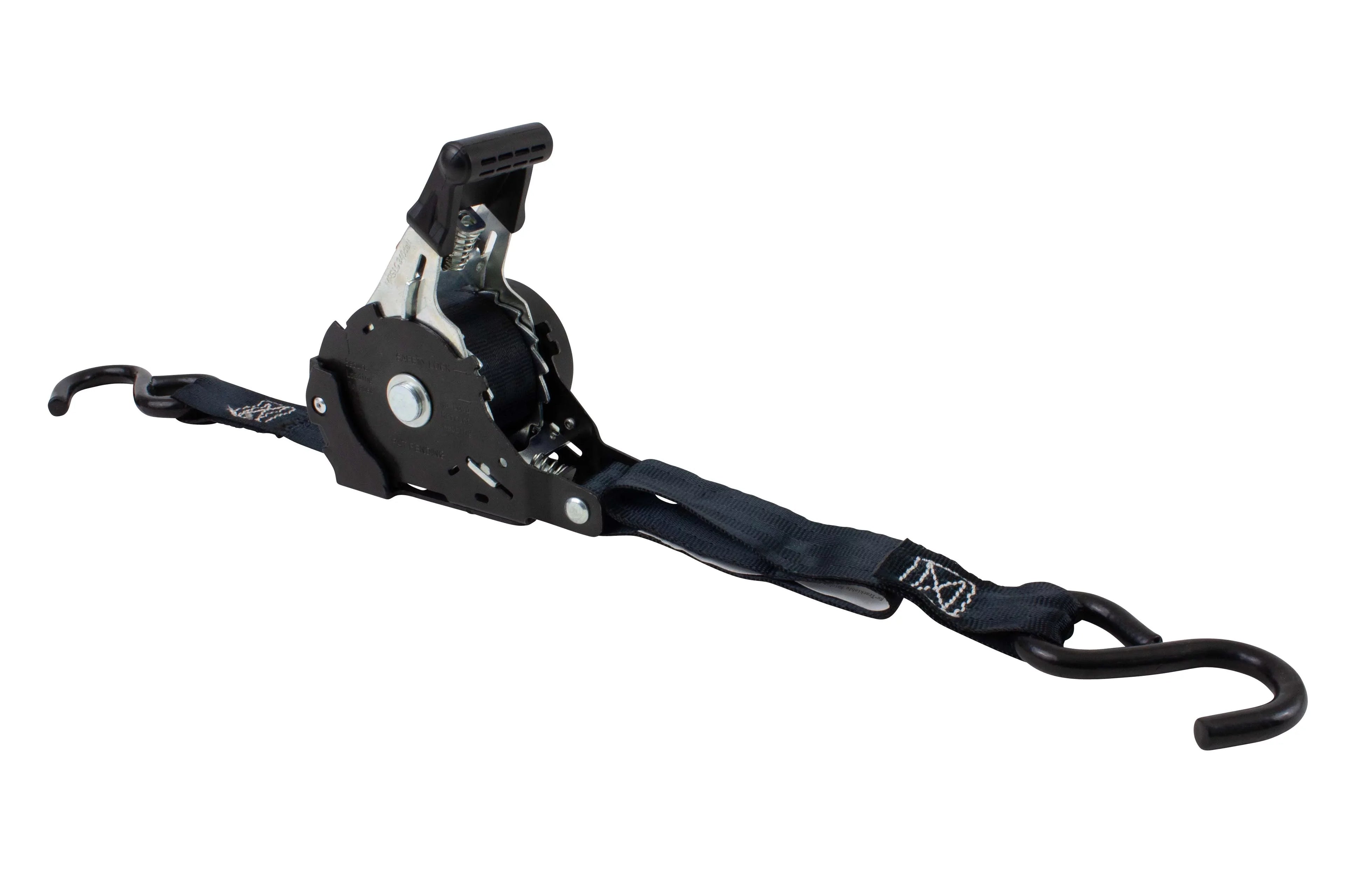 Auto Retract NO-RATCHETING Ratchet Straps | 1" x 12' Retractable Ratchet Straps with Coated S Hook Tiedowns for Motorcycles, ATVs, Bikes: Tight & Secure Pickup Trailer Tie-Down - 20 Pack