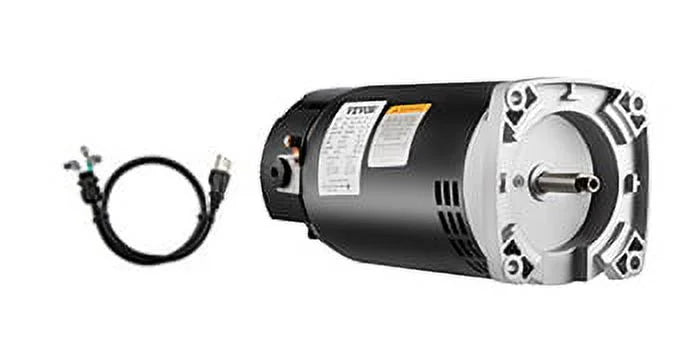 VEVOR 1.5 , 3463 rpm, 1 speed, 230/115 volts, 7.88/15.5 amps, 1.1 Service Factor, 56Y Frame, PSC, ODP Enclosure, Square Flange Pool Motor, Swimming Pool Pump Motor, Replacement Pool Motor Kit