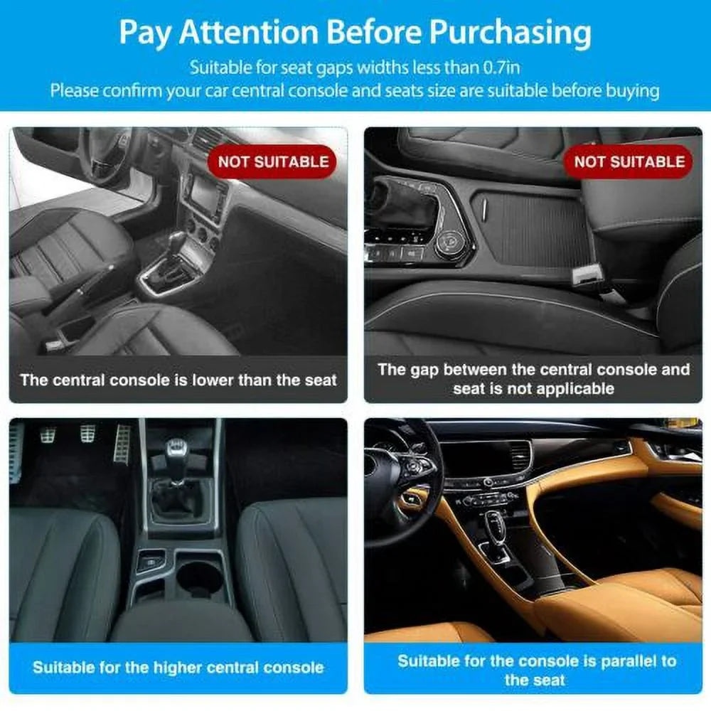 Car Console Side Organizer Auto Seat Gap Storage Box Key Phone Cup Holder 2Pcs