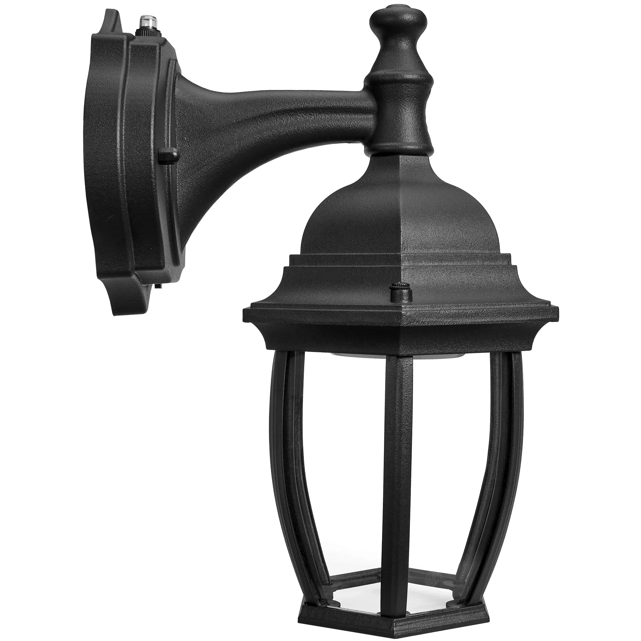 Maxxima LED Outdoor Wall Light - Dark Coach Light Fixture with Clear Glass, Photocell Sensor, 830 Lumens, 3 CCT 3000K/4000K/5000K, Dusk to Dawn Lighting for Porch, Garage, and Front Door