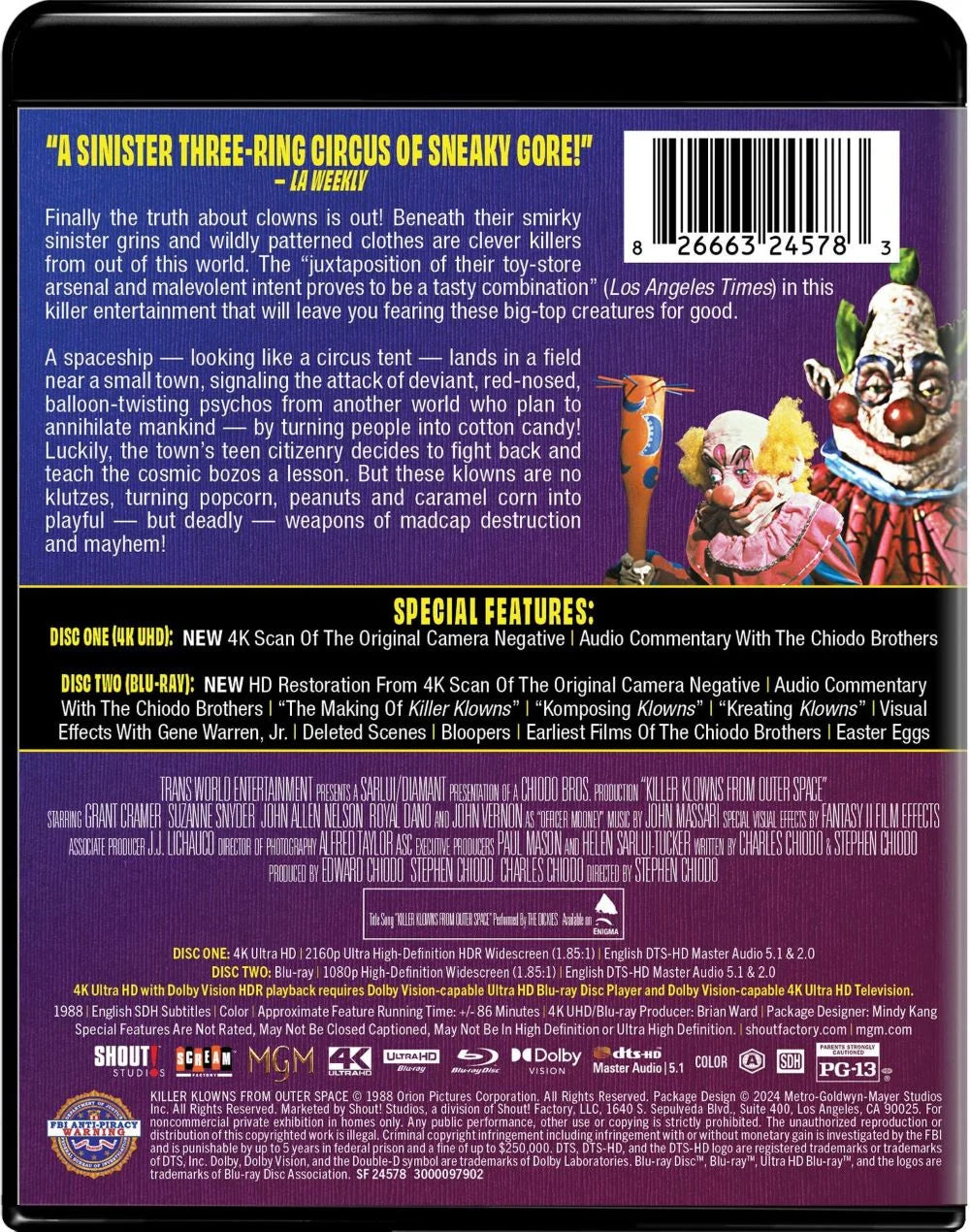 Killer Klowns From Outer Space (35th Anniversary Edition) (4K Ultra HD)
