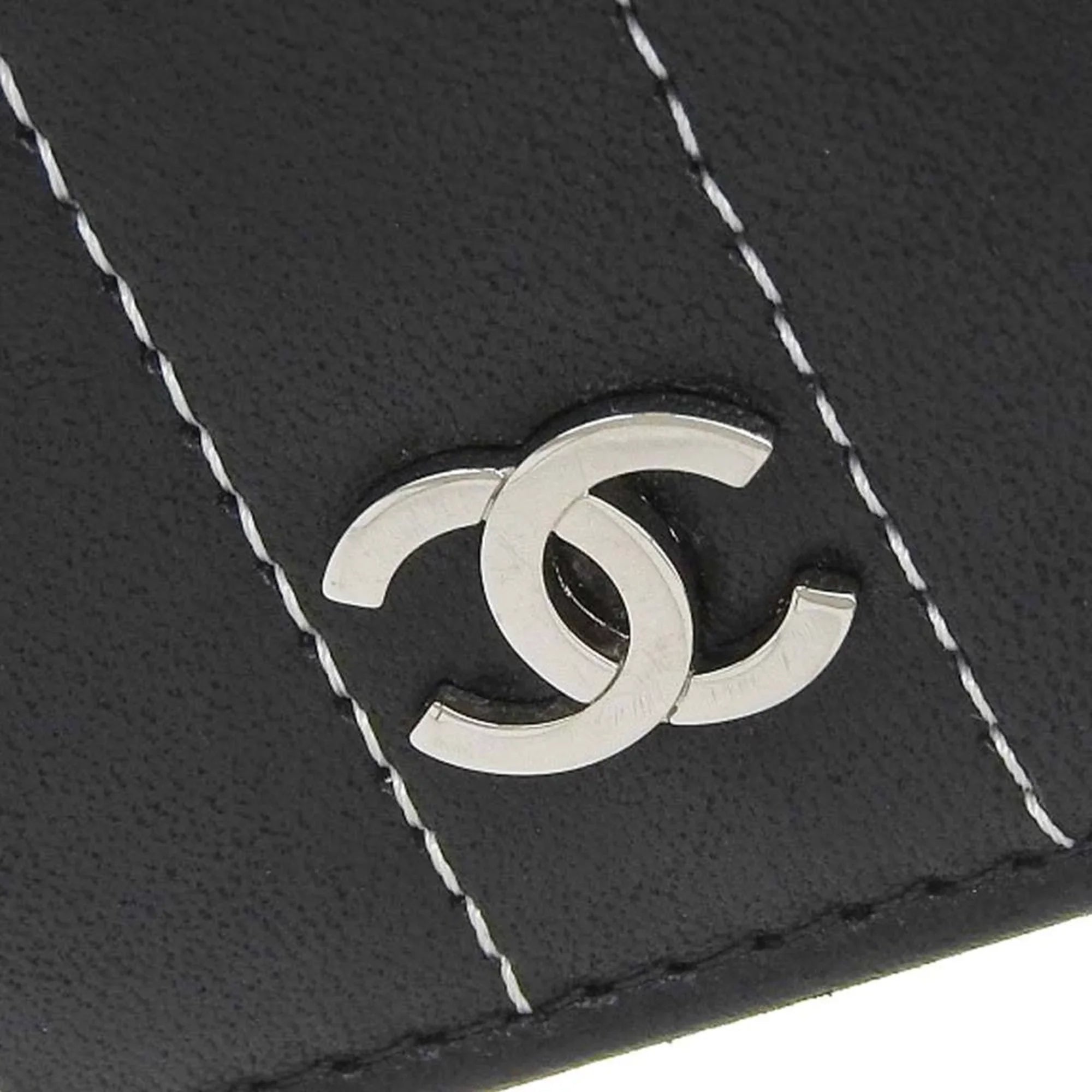 Pre-Owned Chanel CHANEL Mademoiselle Line Coco Mark Logo Stripe Long Wallet No. 10 A30043 (Good)